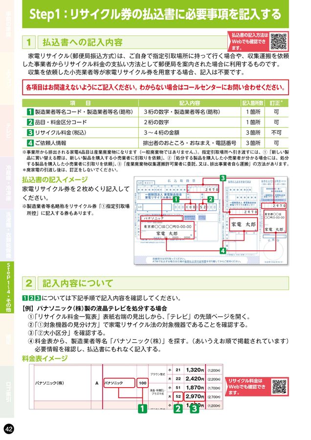 家電リサイクル料金一覧表2026年4月版